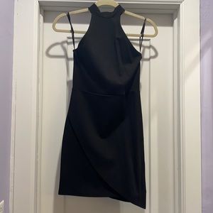 Black Asymmetrical Hem Dress